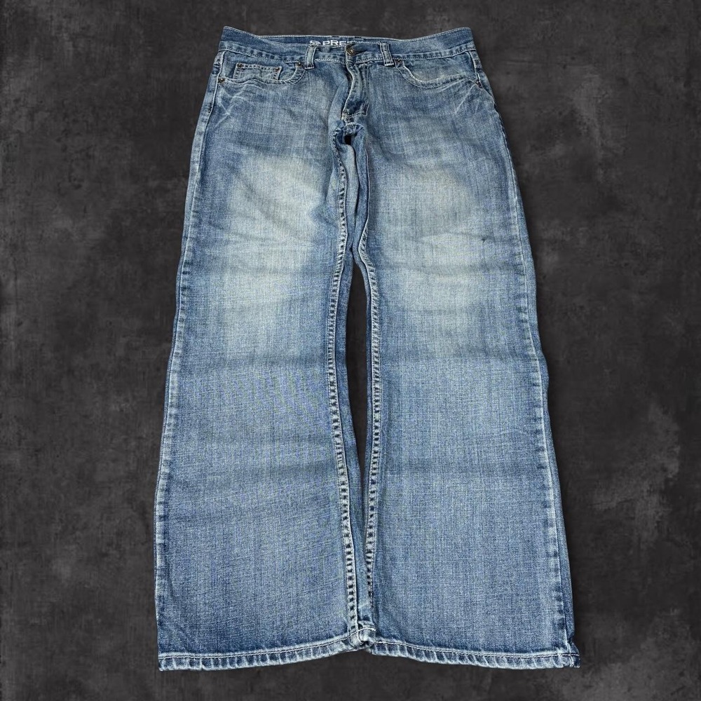 Y2K Route 66 Premium Slim Bootcut Medium Wash Jeans Men's Size 34x32 FITS 34x31